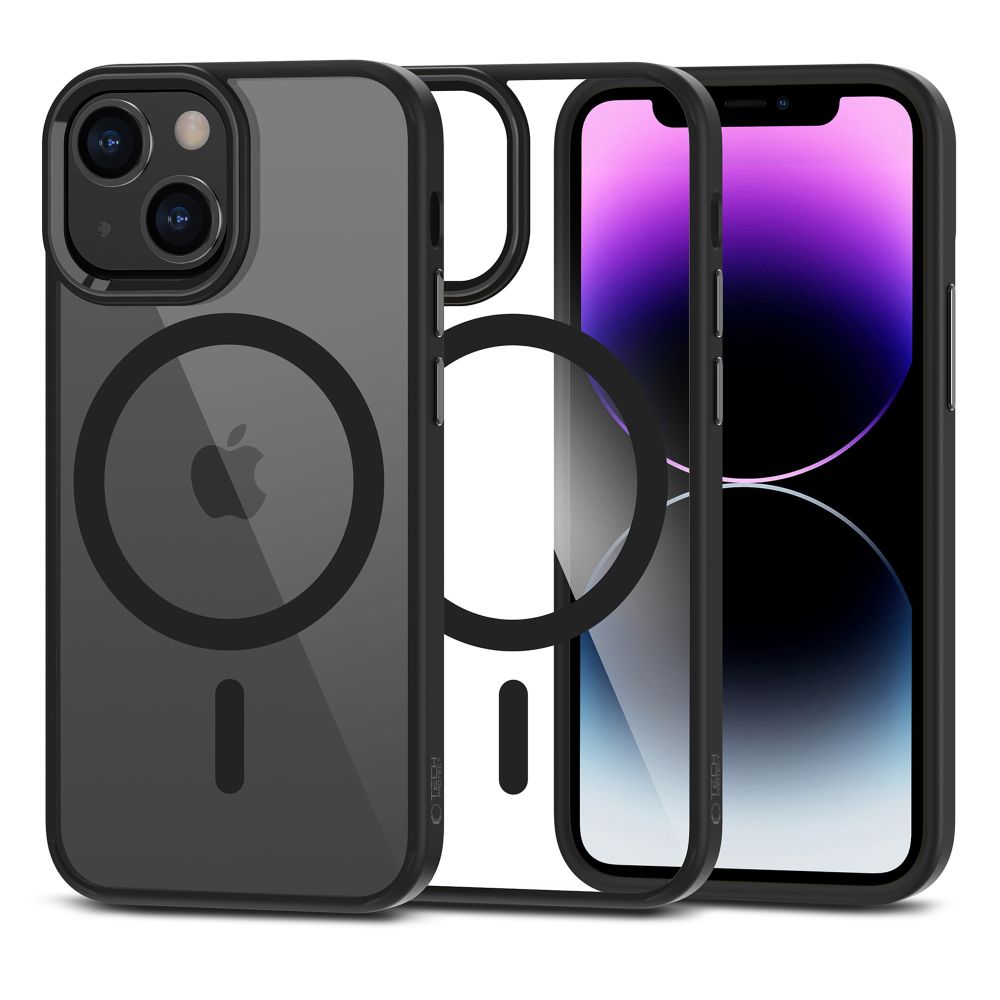 Tech-Protect MagMat Magnētiskais viedtālruņa apvalks iPhone 12 mini / 13 mini - caurspīdīgs melns