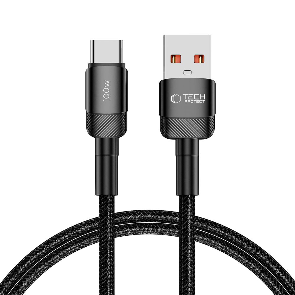 Tech-Protect UltraBoost Evo USB-C / USB-A kabelis 100W 5A 1m - melns