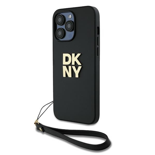 DKNY Viedtālruņa apvalks ar siksniņu un logotipu iPhone 14 Pro - melns