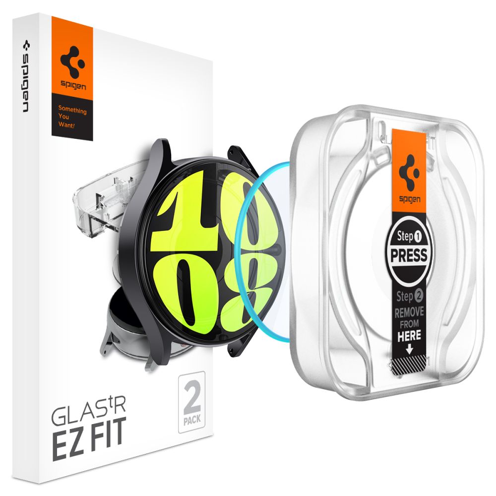 Spigen Glas.tR EZ Fit grūdināts stikls pulkstenim Samsung Galaxy Watch 7 (44 mm) - 2 gab.