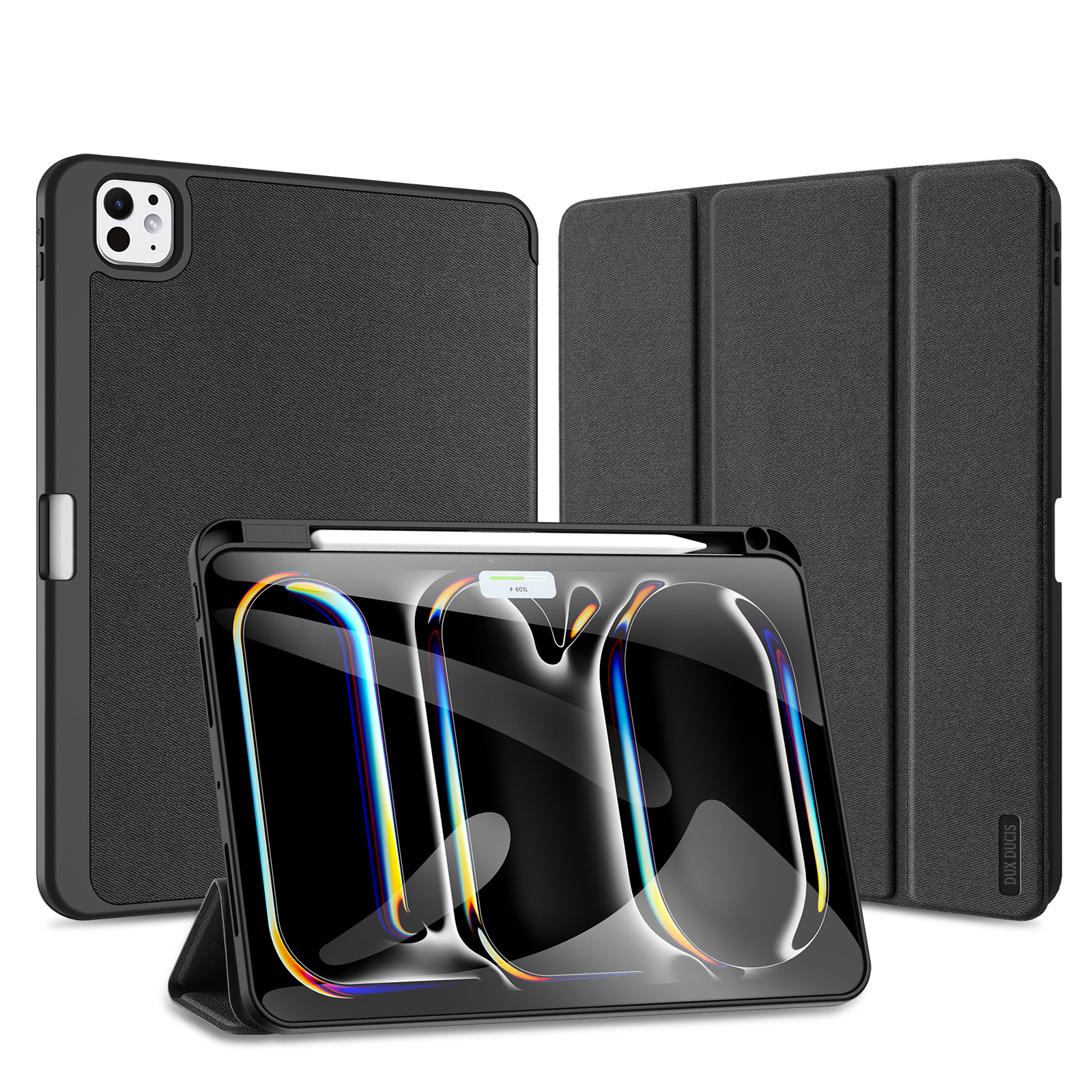 Dux Ducis Domo viedtālruņa apvalks ar atloku un viedo miega režīmu iPad Pro 11" 2024 - melns