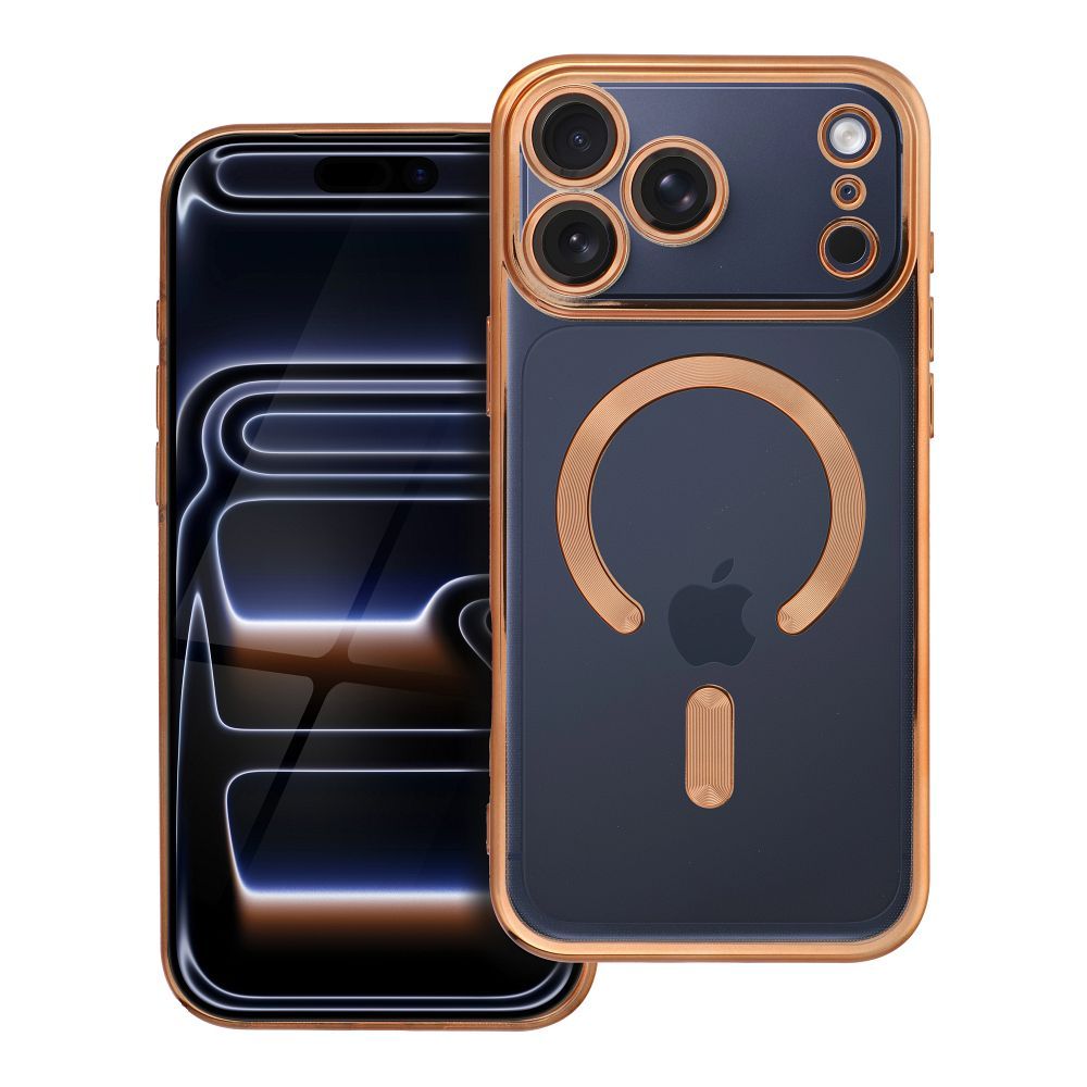 Case for iPhone 17 Pro Max / 18 Pro Max (low camera edge) Electro Mag Cover compatible with MagSafe gold