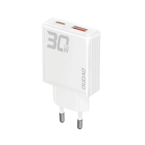 Lādētājs Dudao A30EU balts 30W (1xPD / 1xQC3.0)