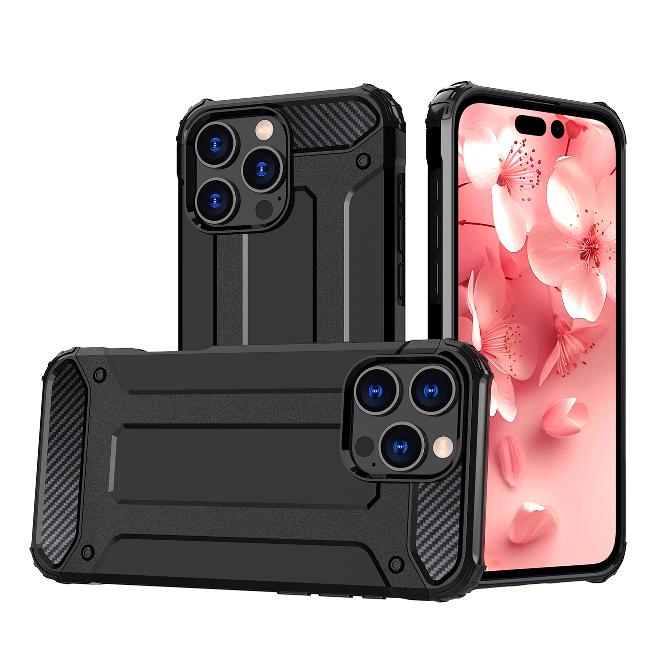 Hybrid Armor viedtālruņa apvalks iPhone 16 Pro Max - melns