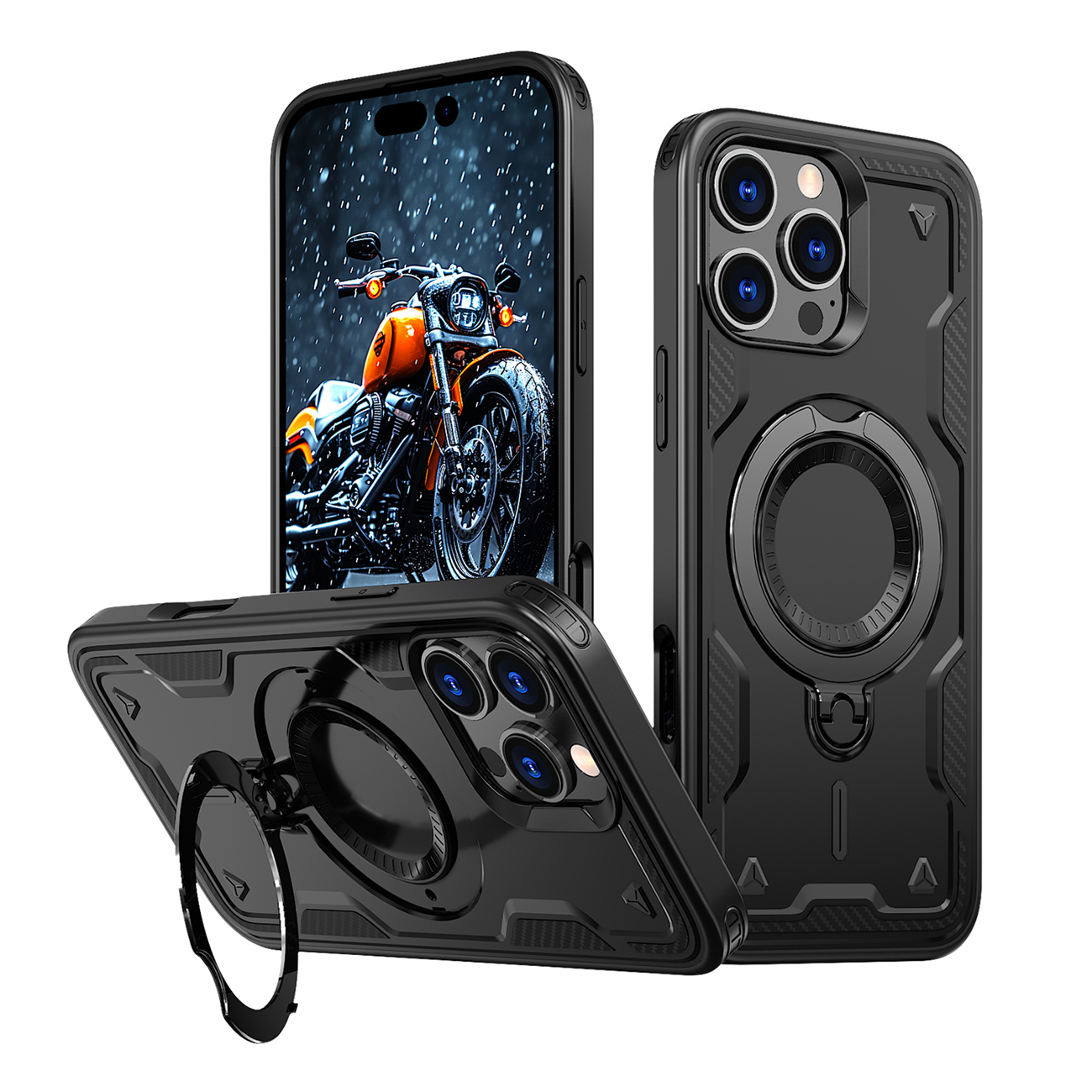Hybrid Armor Trendy viedtālruņa apvalks ar MagSafe iPhone 16 Pro Max - melns