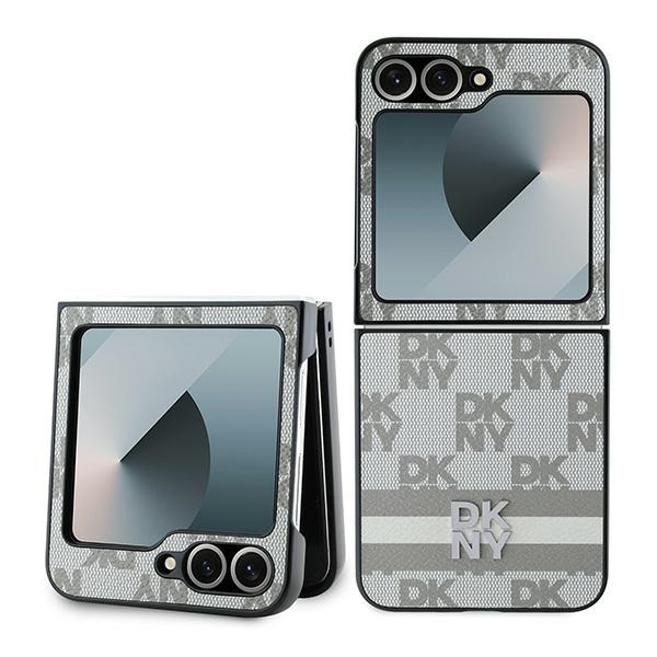 DKNY Checkered Pattern Printed Stripes Viedtālruņa apvalks Samsung Galaxy Z Flip 6 - beigs