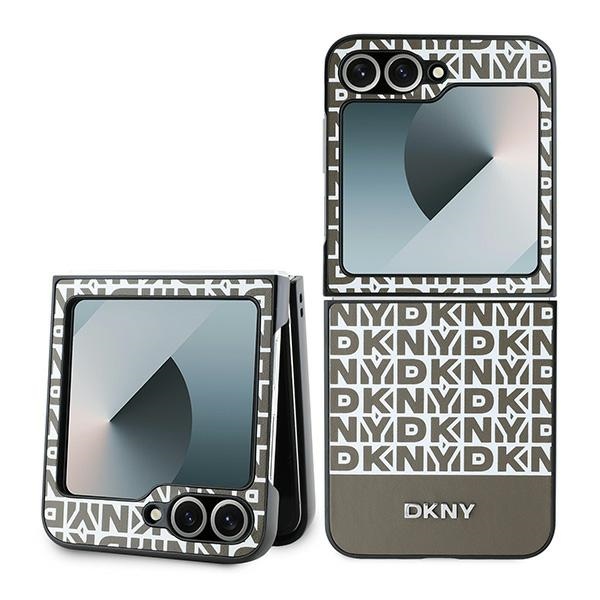 DKNY Viedtālruņa apvalks Samsung Galaxy Z Flip6 ar apakšējā joslu dizainu – brūns