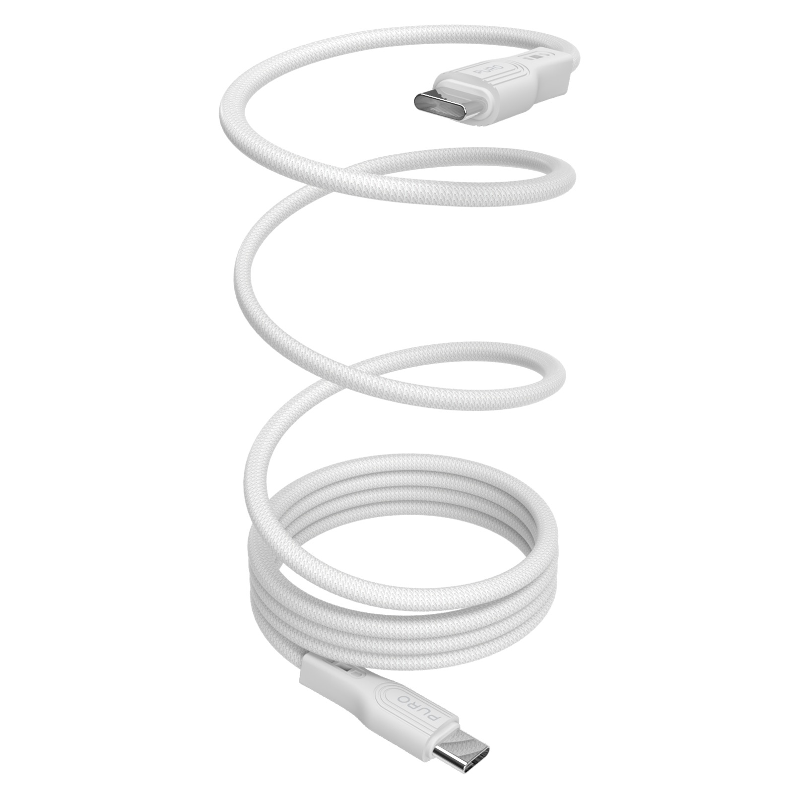 Puro magnētiskais USB-C - USB-C 60W USB 3.2 (20 Gbps) 1m magnētiskais kabelis - balts