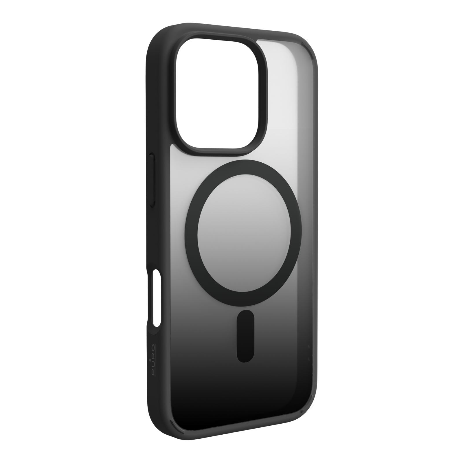 Puro krāsu pārejas MagSafe silikona apvalks iPhone 16 Pro Max viedtālrunim – melnā krāsā