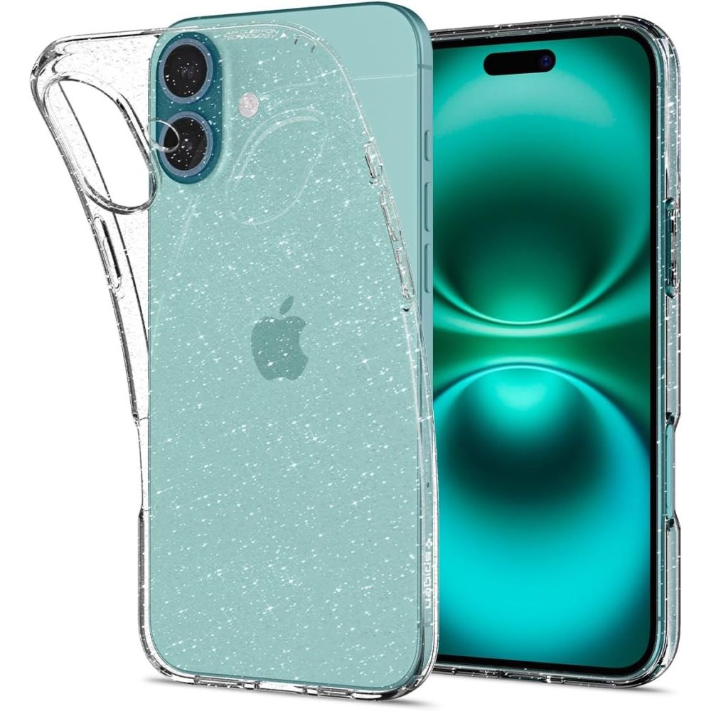 Spigen Liquid Crystal vāciņš ierīcei iPhone 16 6.1", caurspīdīgs ar spīdumiem