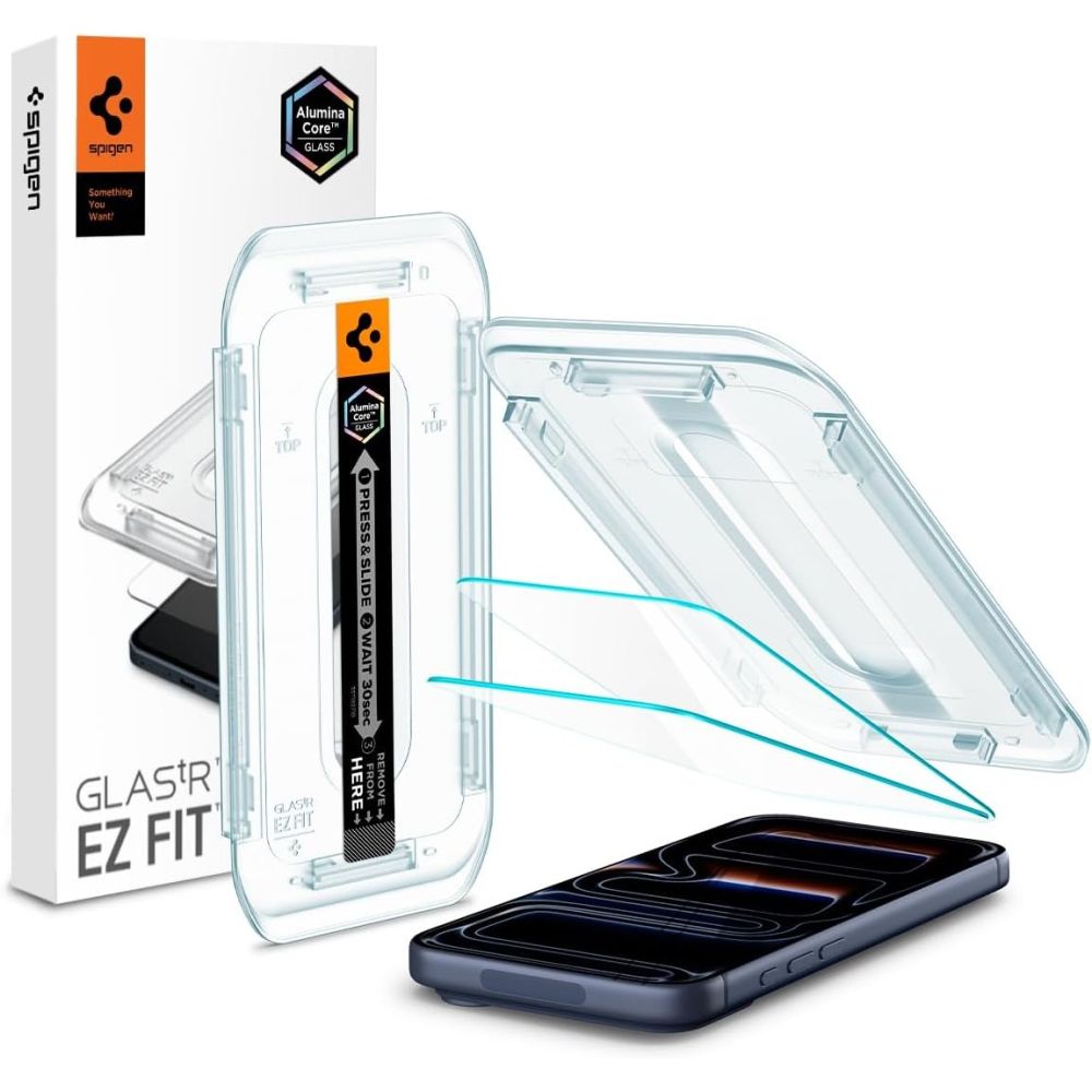 Spigen Glas.tR EZ Fit Aizsargstikls iPhone 16 Pro / 17 / 17 Pro - 2 gab.