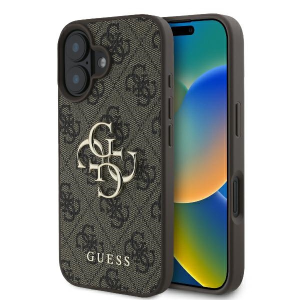 Guess 4G lielā logotipa viedtālruņa apvalks iPhone 16 - brūns