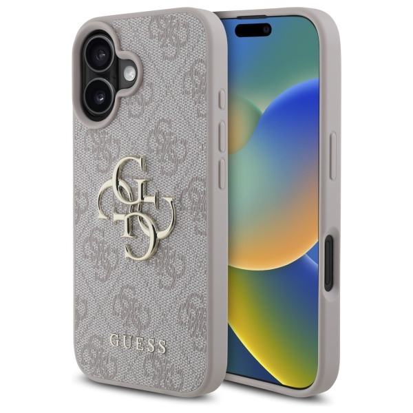 Guess 4G lielā logotipa viedtālruņa apvalks iPhone 16 - rozā