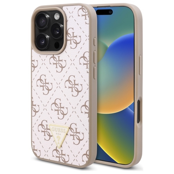 Guess New 4G Triangle viedtālruņa apvalks iPhone 16 Pro - balts