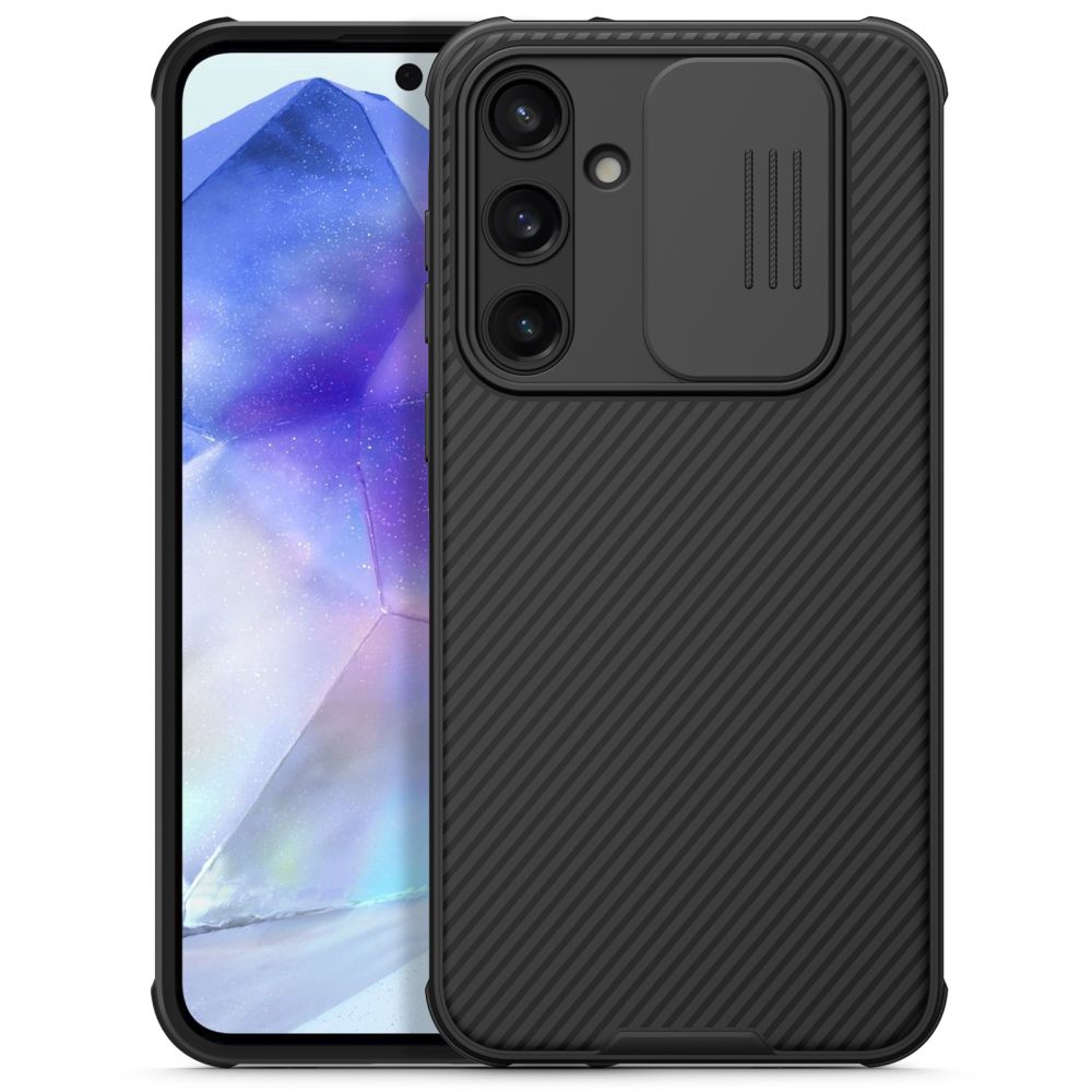 Nillkin CamShield Pro apvalks Samsung Galaxy A55 ar kameras vāciņu - melns