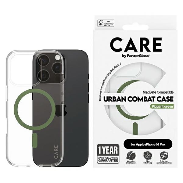 CARE by PanzerGlass Flagmanis viedtālruņa apvalks iPhone 16 Pro 6.3" zaļš/zaļš Magnētiskais 1370