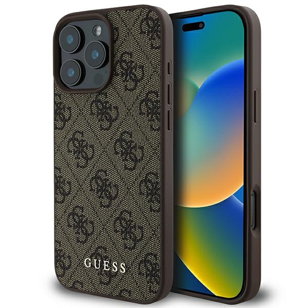 Guess 4G Klasiskais Viedtālruņa apvalks iPhone 16 Pro Max - brūns