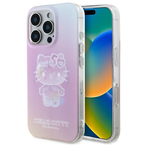 Hello Kitty IML 50. gadadienas magnētiskais iPhone 16 Pro viedtālruņa apvalks - rozā