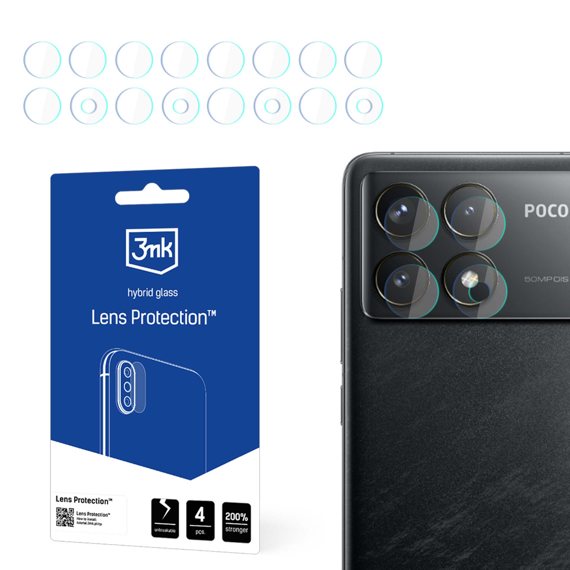 3mk Lens Protection Hybrid kameras objektīvu stikls Xiaomi Poco F6 Pro