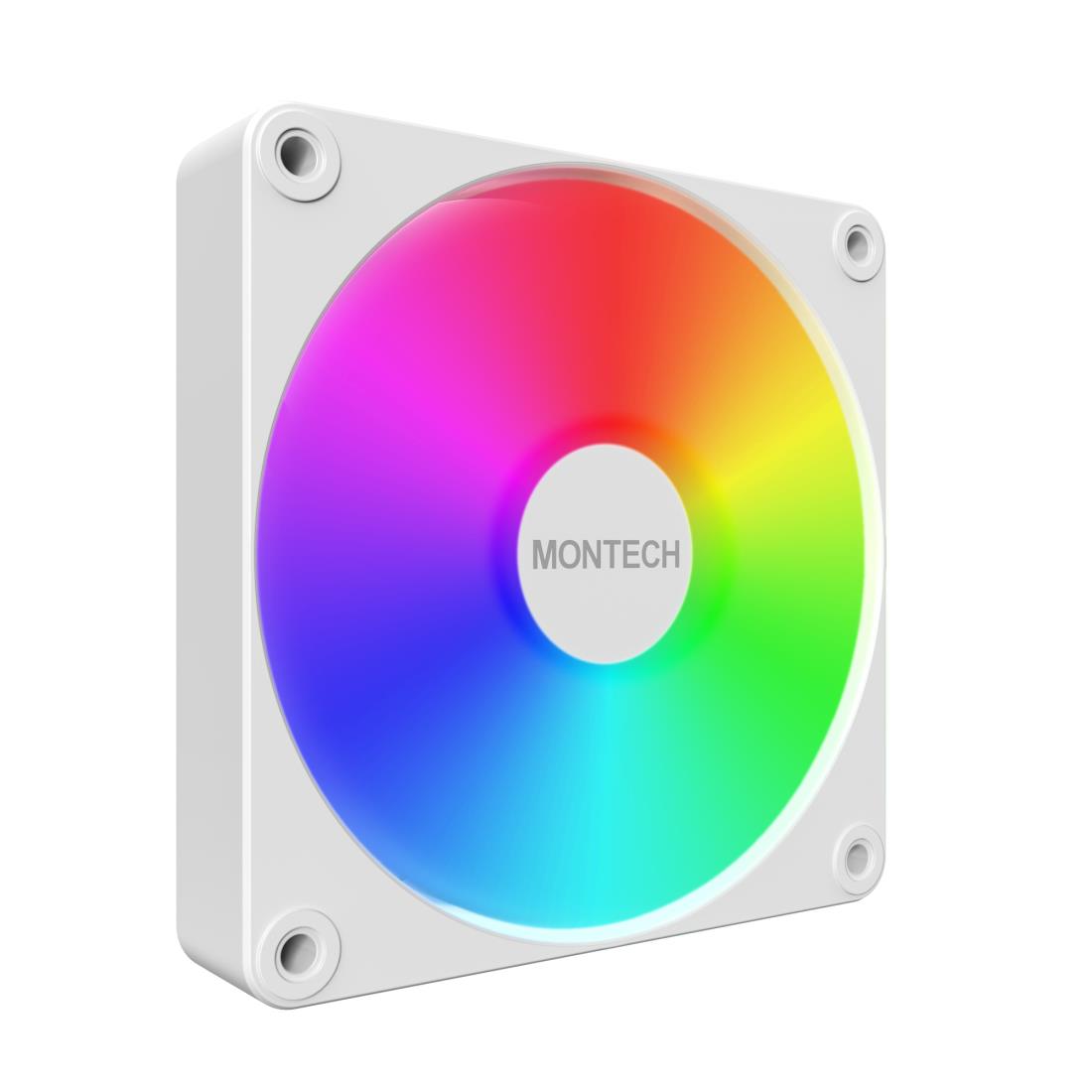 Montech korpusa ventilators 120mm GF120 V2 ARGB PWM balts