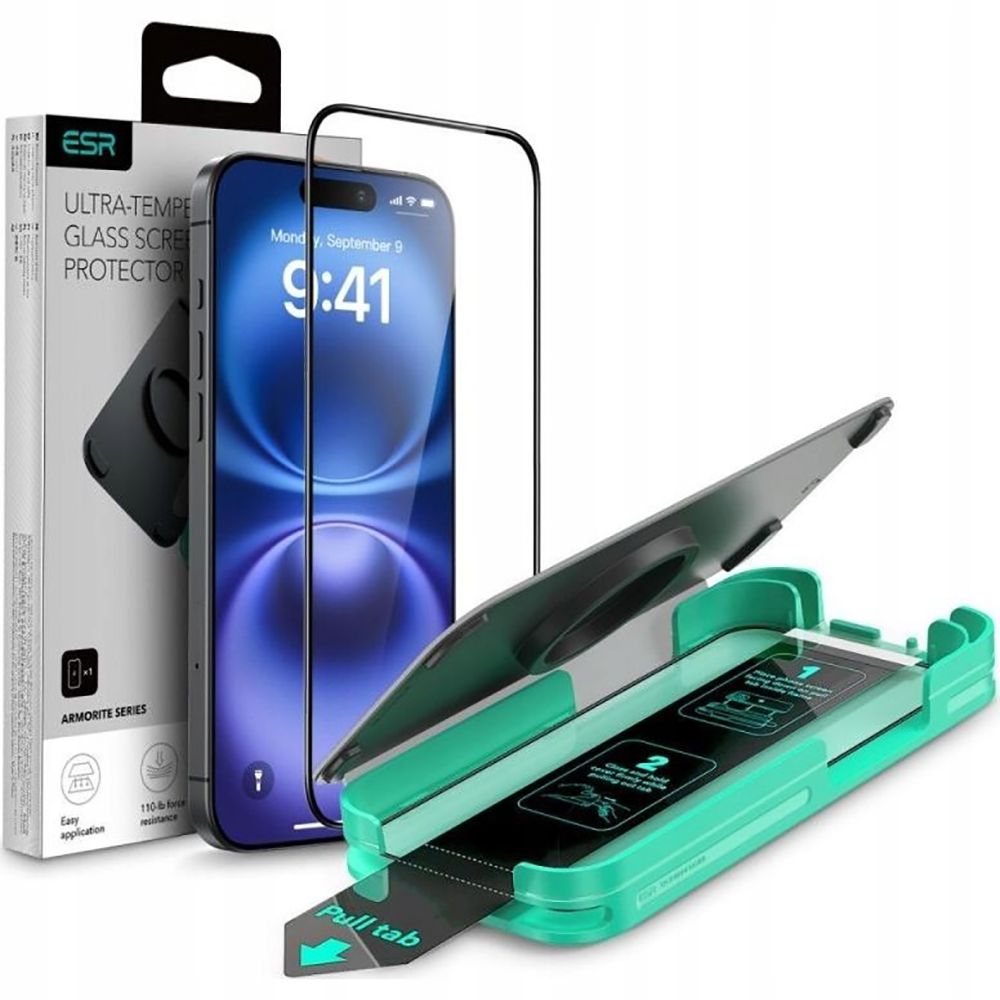 ESR Armorite Закалённое стекло с аппликатором для iPhone 16 Pro