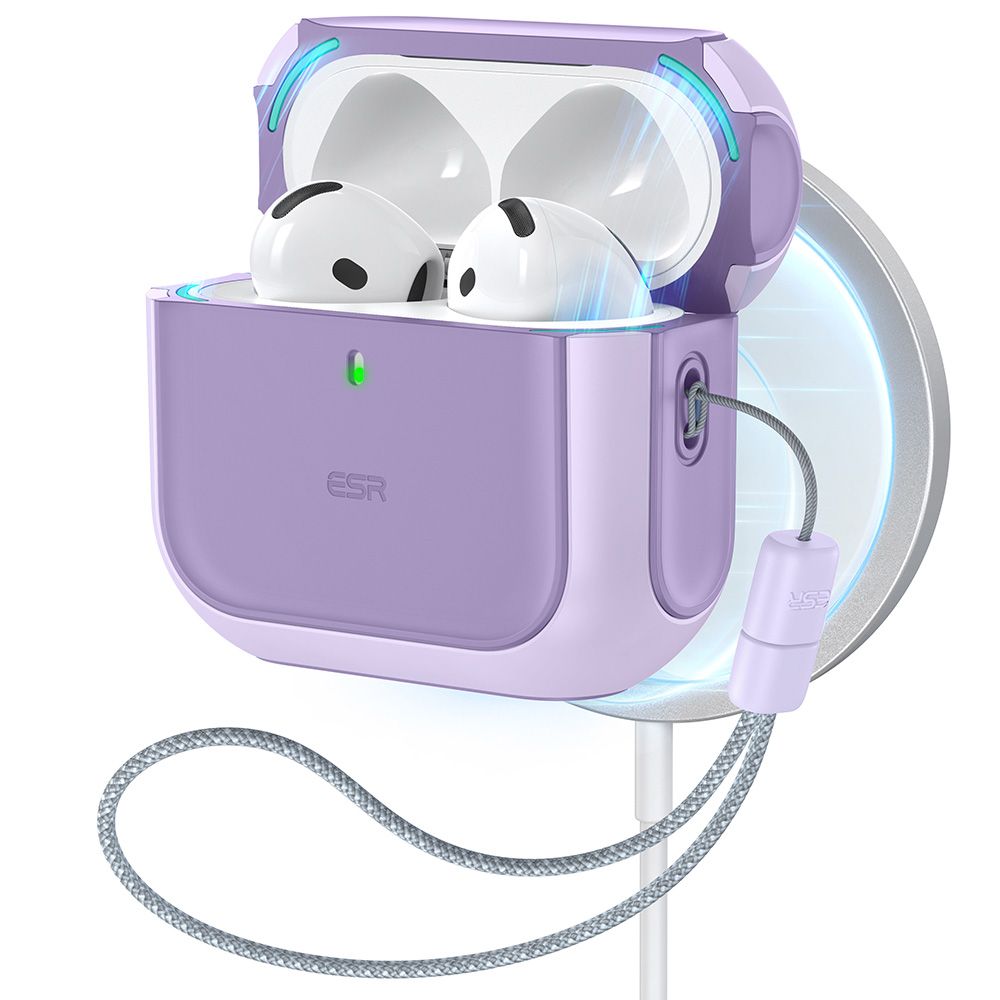 ESR Orbit Halolock Magnētiskais viedtālruņa apvalks Apple AirPods 4 - violets
