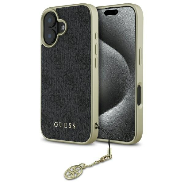 Guess 4G Charms Kolekcijas viedtālruņa apvalks iPhone 16 - melns