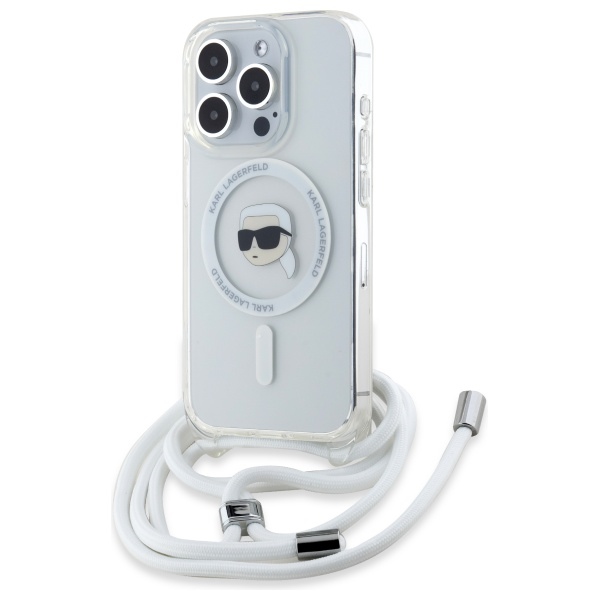 Karl Lagerfeld Crossbody IML Karl Head Magnētiskais viedtālruņa apvalks iPhone 16 Pro Max - caurspīdīgs