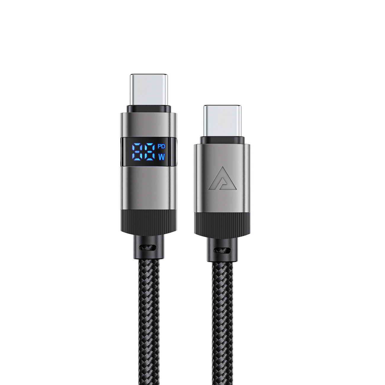 Acefast C15-03 USB-C - USB-C kabelis ar displeju 480Mb/s 60W 1,2 m - melns