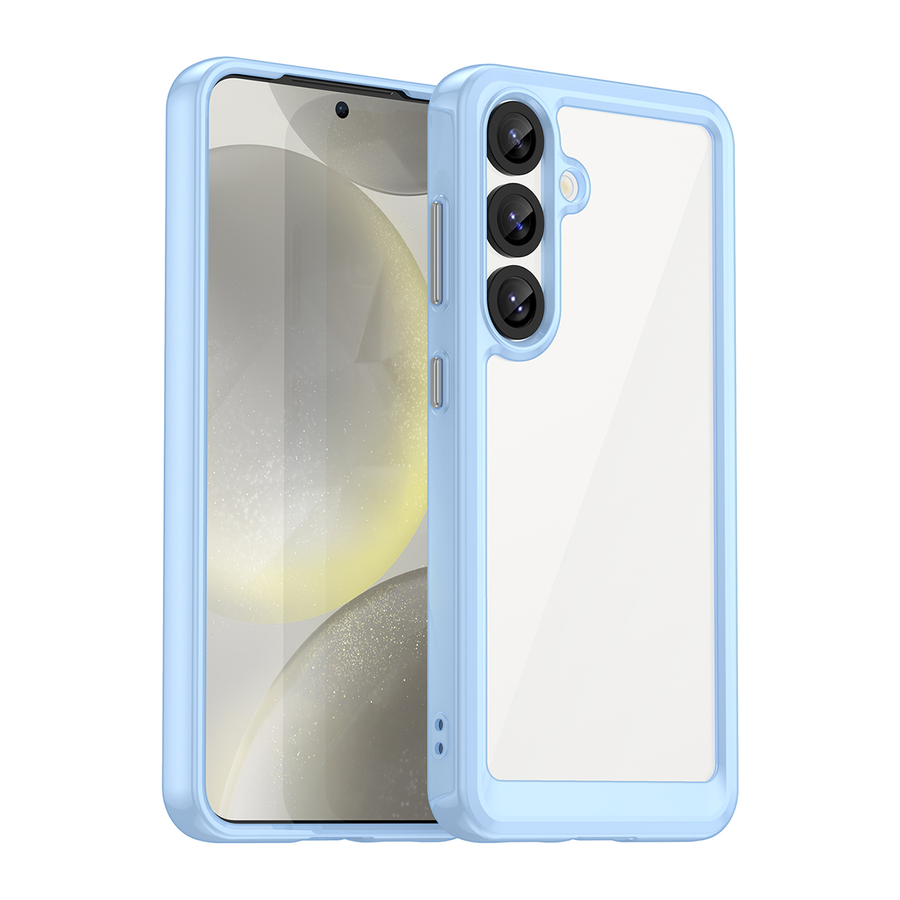 Kosmosa apvalks ar gēla rāmi Samsung Galaxy S25 - zils