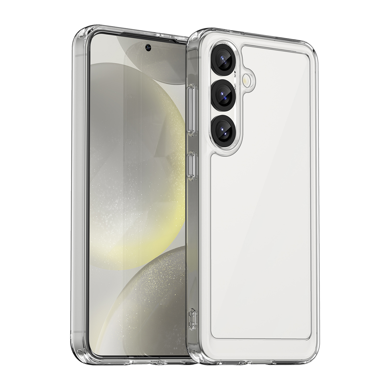 Kosmosa apvalks ar gēla rāmi Samsung Galaxy S25 - caurspīdīgs melns