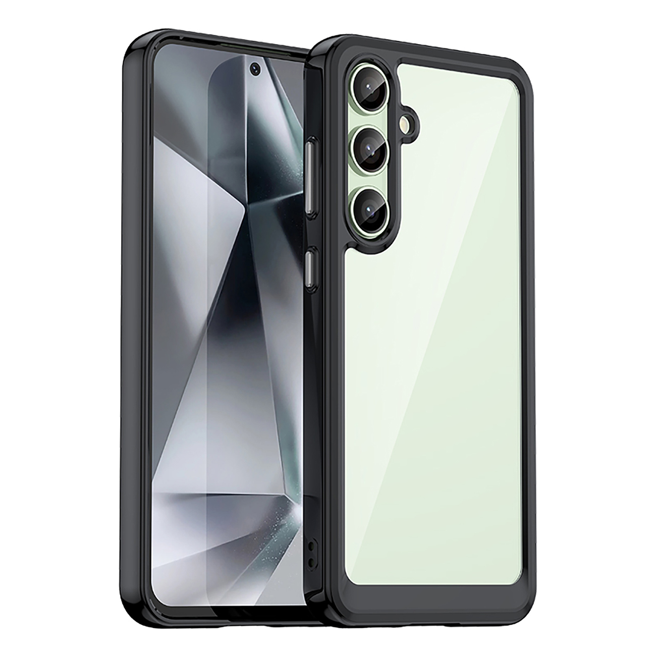 Kosmosa viedtālruņa apvalks ar gēla rāmi Samsung Galaxy S24 FE - melns