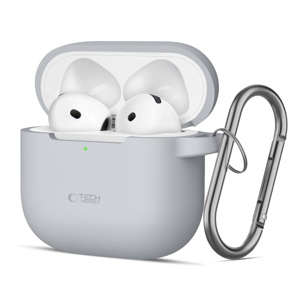 Tech-Protect silikona apvalks ar āķi AirPods 4 - pelēks