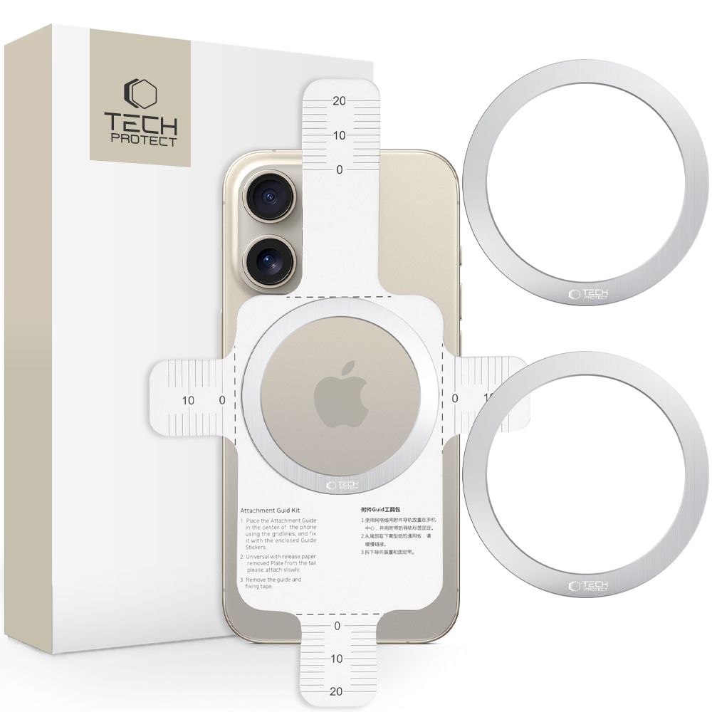 Tech-Protect MMP-110 2in1 MagSafe gredzens - sudraba / sudraba