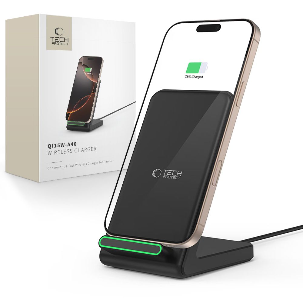 Tech-Protect QI15W-A40 bezvadu lādētājs - melns