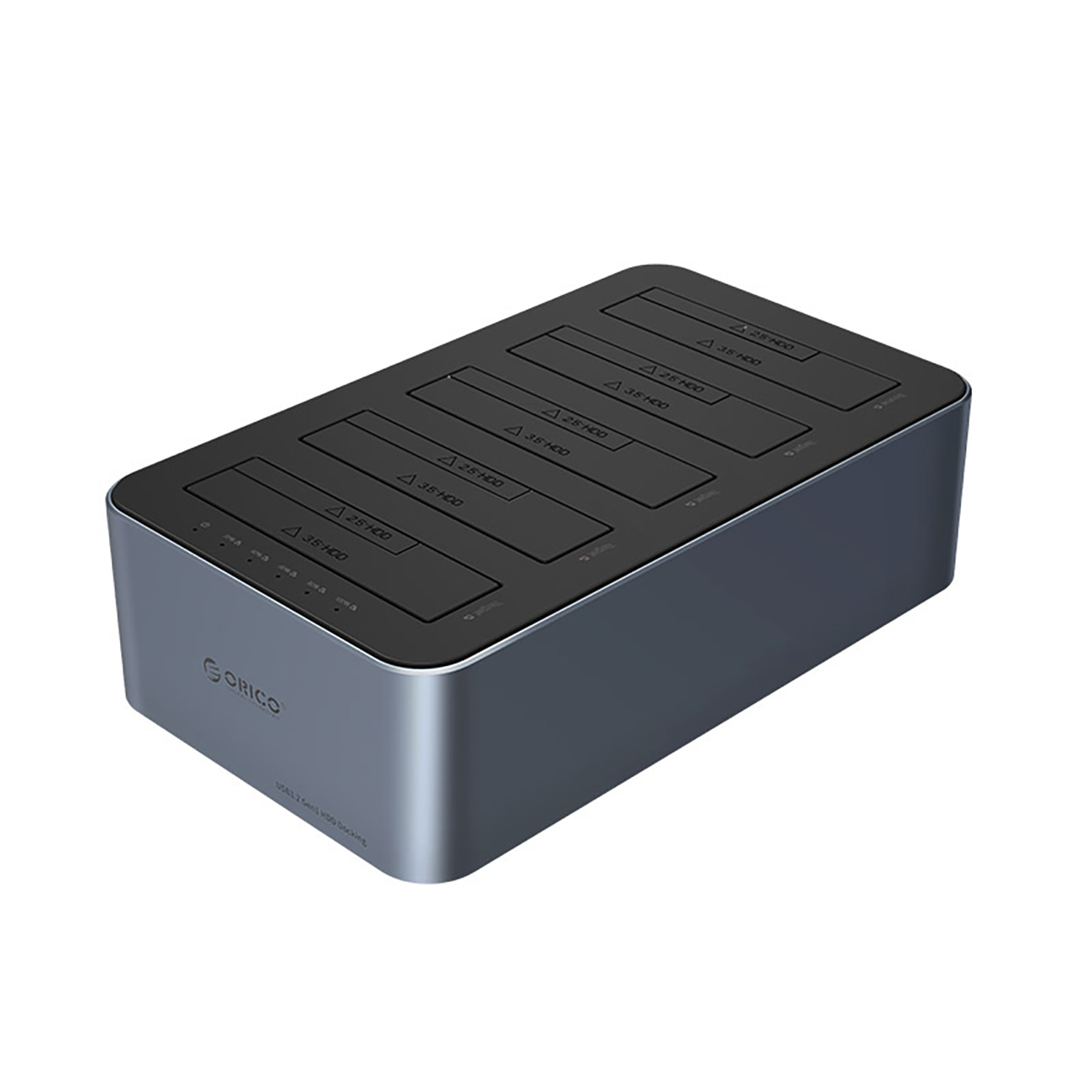 Orico 6656C3-C 5 ligzdu dokstacija ar bezsaistes klonēšanas funkciju 2,5"/3,5" SATA HDD/SSD - pelēks