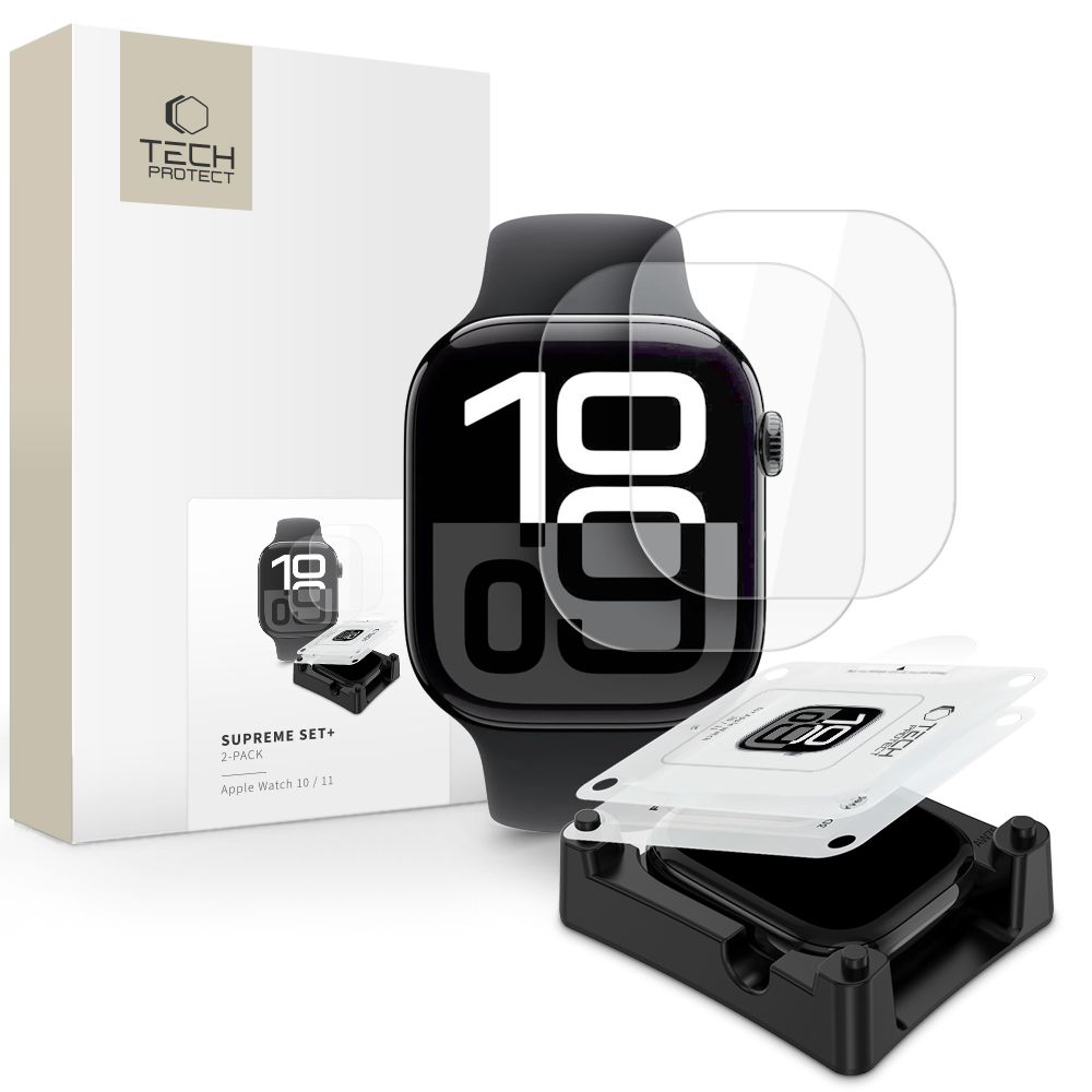 Tech-Protect Supreme hidrogēla plēves komplekts Apple Watch 10 46 mm - caurspīdīgs
