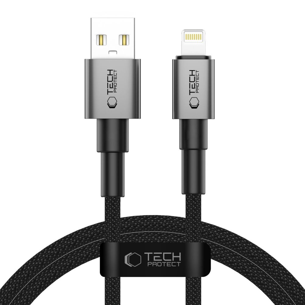 Tech-Protect UltraBoost DNA USB-A / Lightning kabelis 15W/2.4A 100 cm - pelēks