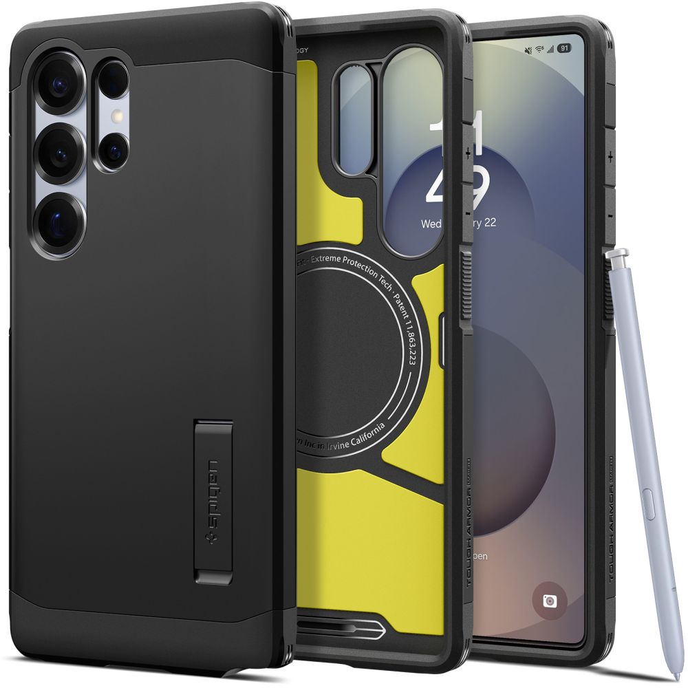 Spigen Tough Armor Magnētiskais viedtālruņa apvalks Samsung Galaxy S25 Ultra - melns