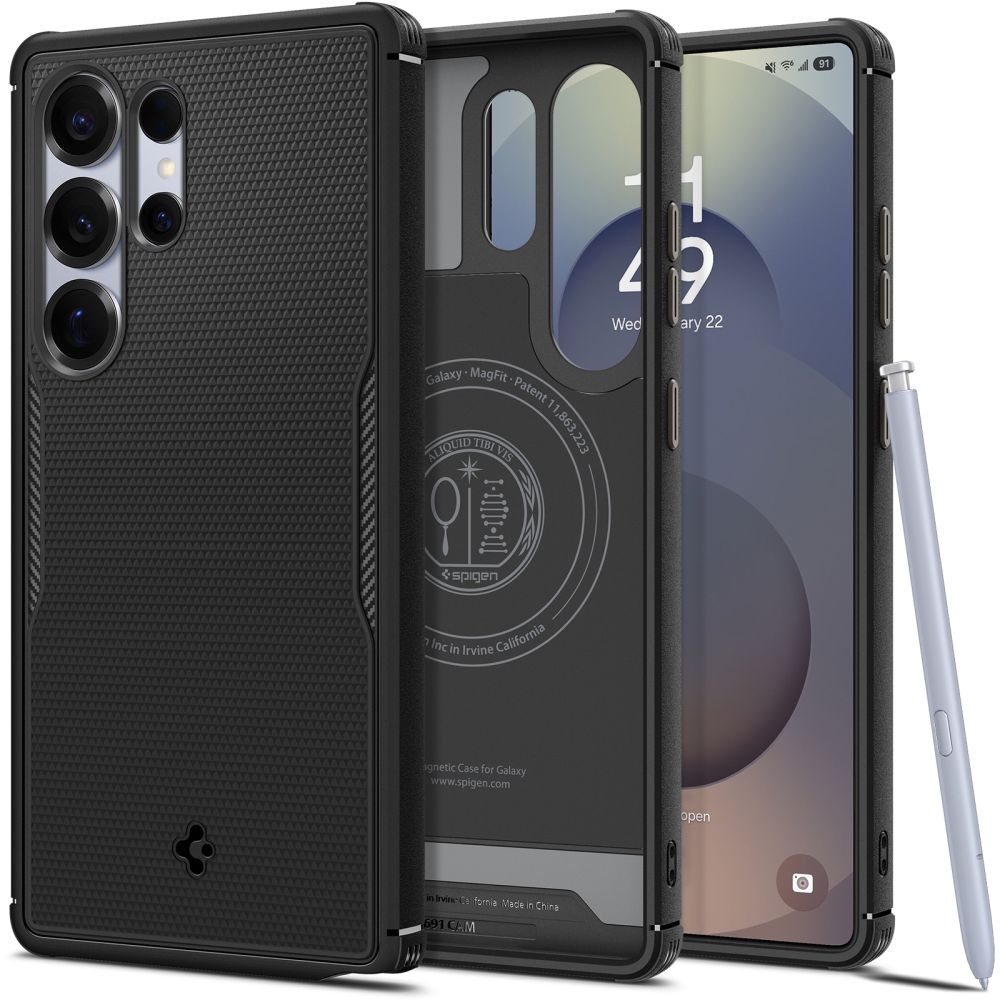 Spigen Core Armor Magnētiskais viedtālruņa apvalks Samsung Galaxy S25 Ultra - melns