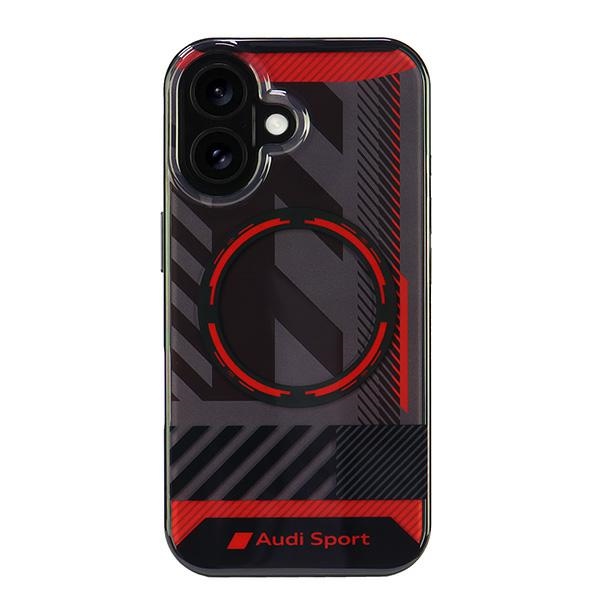 Audi IML Sport Magnētiskais iPhone 16 6.1" melns/melns cietais apvalks AUS-IMLMIP16-RSQ/D2-BK