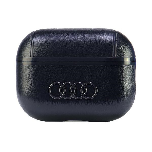 Audi Ādas Liels Logotips AirPods Pro 2 apvalks melns/melns AU-APP2-GT/D3-BK