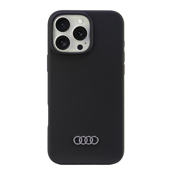 Audi Silikona viedtālruņa apvalks iPhone 16 Pro Max 6.9" melns/melns cietais apvalks AU-LSRIP16PM-Q3/D1-BK
