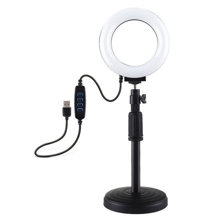Gredzena LED lampa Puluz ar regulējamu pamatni PU391