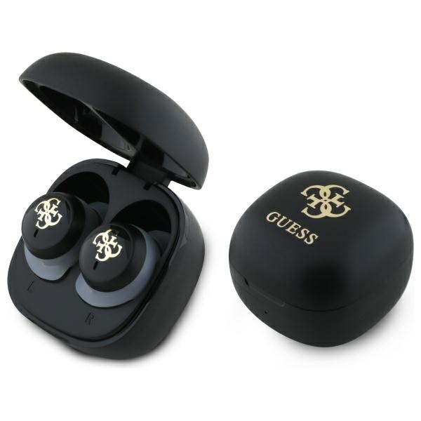 Guess Bluetooth austiņas GUTWSJ144ESK TWS + dokstacija melna/melna Iridescent 4G Printed Logo