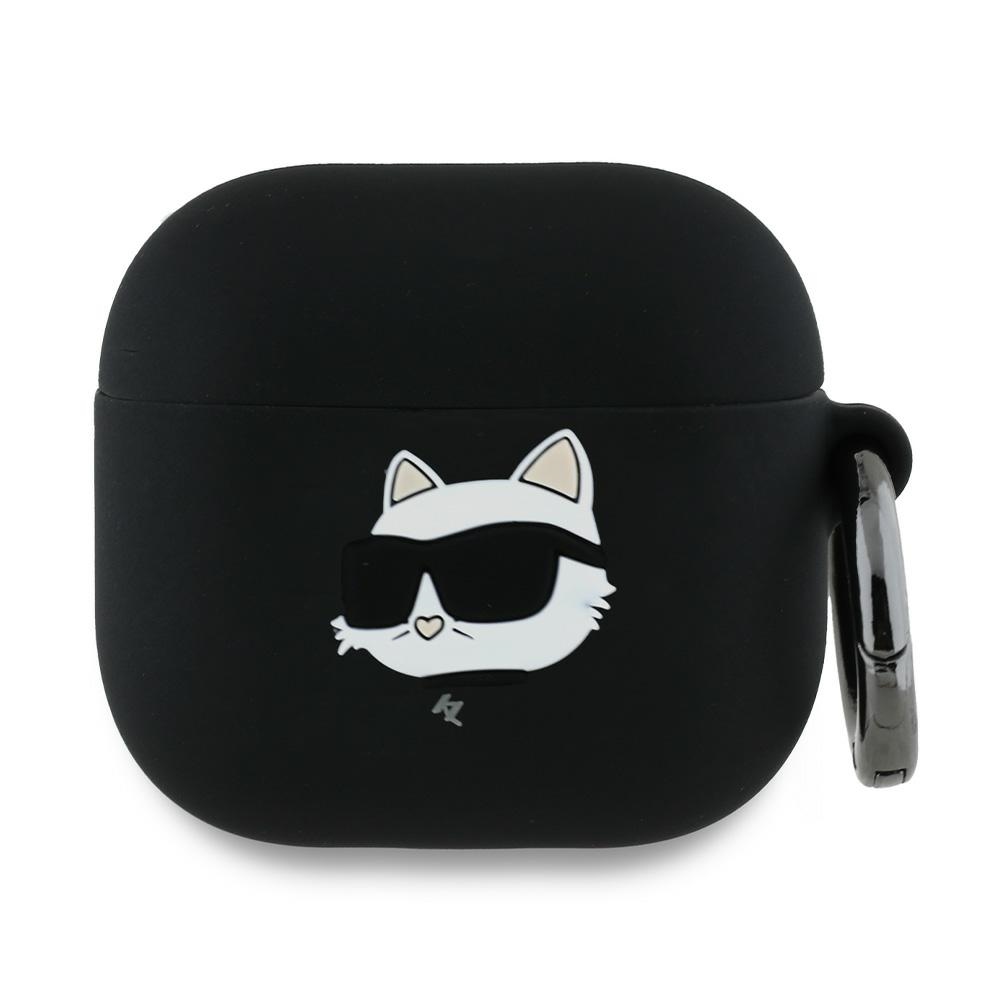 Karl Lagerfeld silikona Choupette Head 3D vāciņš AirPods 4 – melns