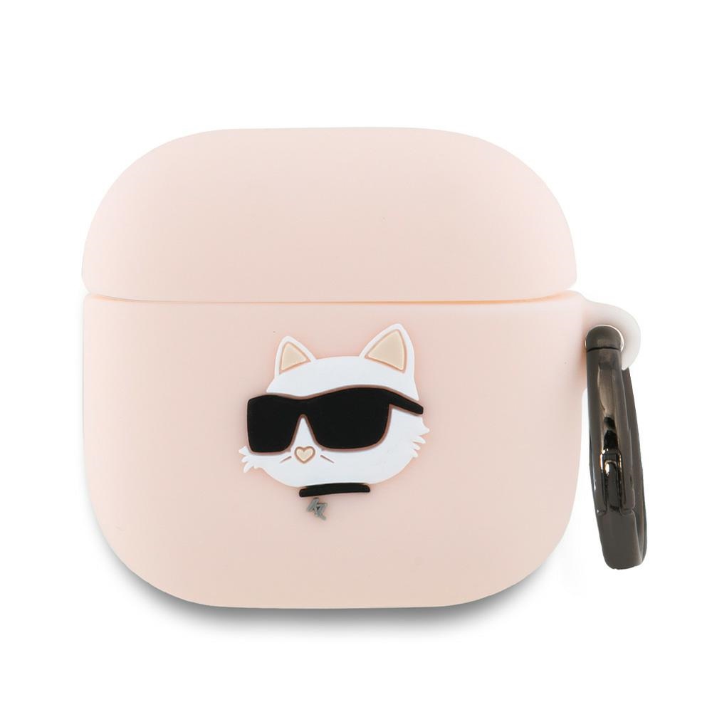 Karl Lagerfeld silikona Choupette galvas 3D apvalks AirPods 4 - rozā