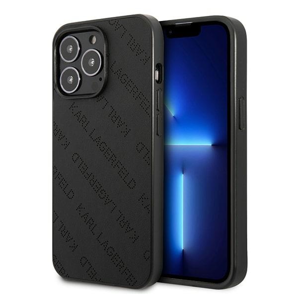 Karl Lagerfeld perforēts Allover apvalks iPhone 13 Pro / 13 6.1" - melna