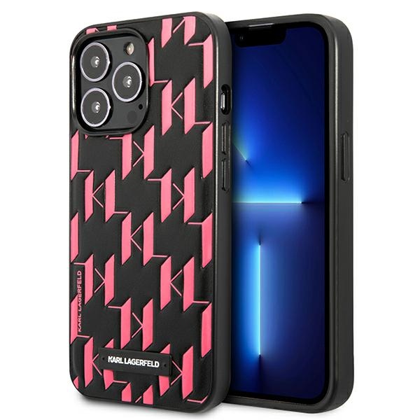 Karl Lagerfeld Monogrammas plāksnes viedtālruņa apvalks iPhone 13 Pro Max 6.7" - rozā