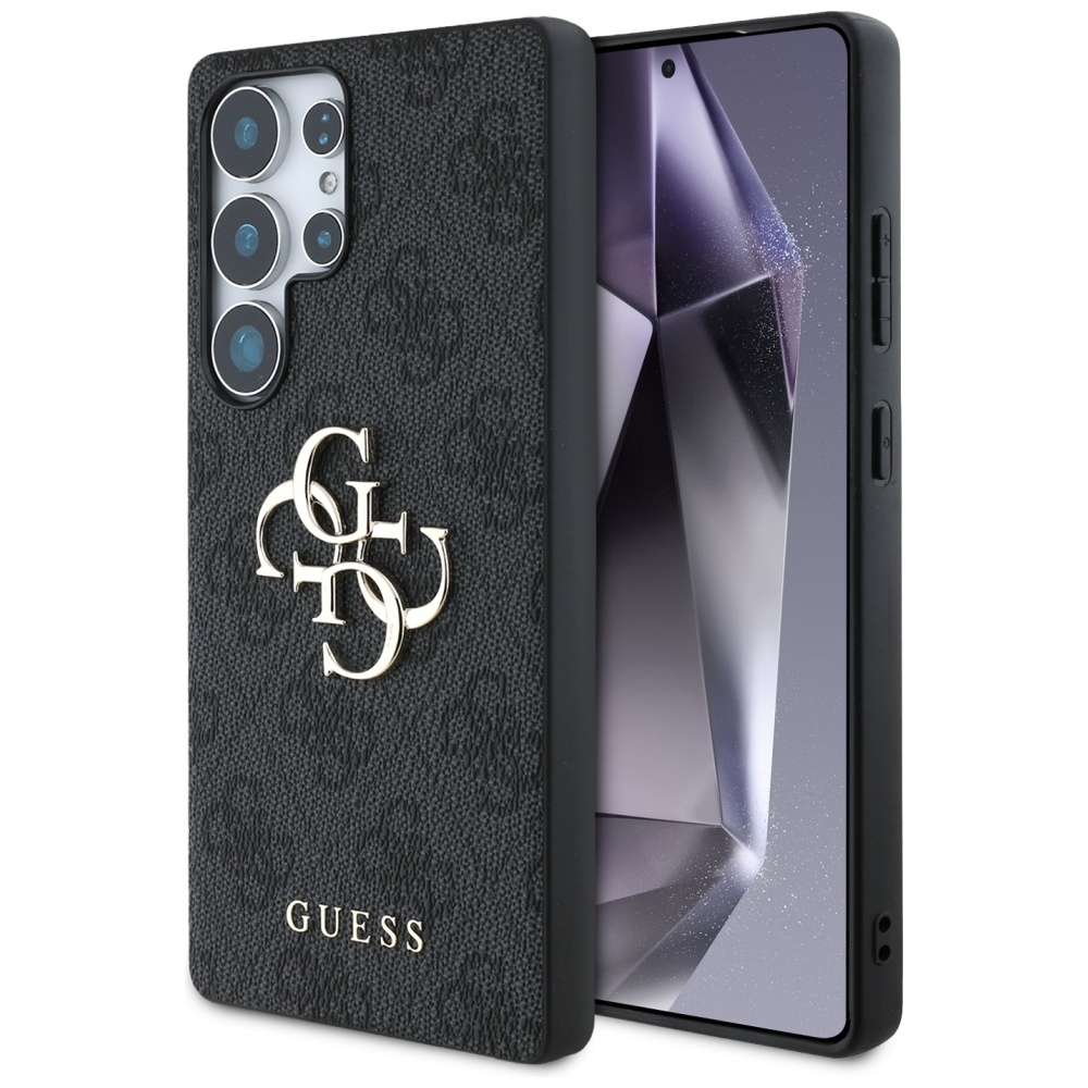 Guess Big 4G Logo Classic Logo viedtālruņa apvalks Samsung Galaxy S25 Ultra melns